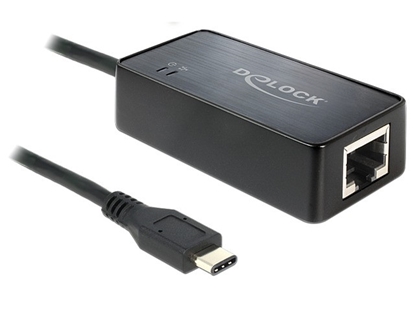 Attēls no Delock Adapter SuperSpeed USB (USB 3.1, Gen 1) with USB Type-Câ¢ male  Gigabit LAN 101001000 Mbs