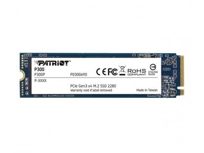 Изображение SSD|PATRIOT|P300|512GB|M.2|PCIE|NVMe|3D NAND|Write speed 1200 MBytes/sec|Read speed 1700 MBytes/sec|3.8mm|TBW 240 TB|P300P512GM28
