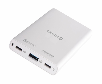 Изображение Swissten Travel Charger Notebooks and MacBook / 60W / PD3.0 / QC3.0 / PPS