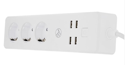 Изображение Tellur WiFi Power Strip, 3 Outlets, 4*USB 4A, 2200W, 10A, 1.8m