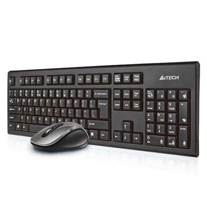 Attēls no A4Tech 7100N desktop keyboard Mouse included RF Wireless QWERTY English Black