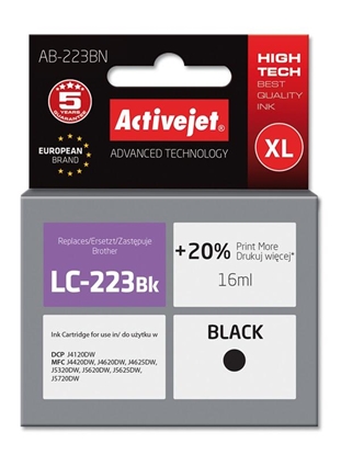 Picture of Activejet AB-223BN ink (replacement for Brother LC223Bk; Supreme; 16 ml; black)