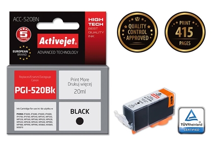 Picture of Activejet ACC-520BN Ink (replacement for Canon PGI-520BK; Supreme; 20 ml; black)