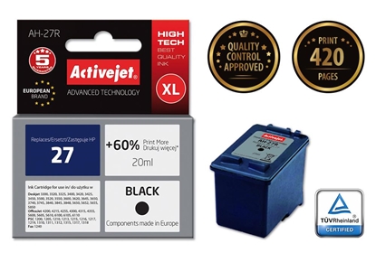 Attēls no Activejet AH-27R Ink (replacement for HP 27 C8727A; Premium; 20 ml; black)