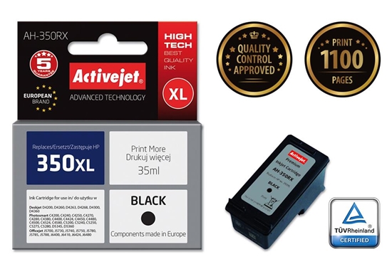 Picture of Activejet AH-350RX Ink (replacement for HP 350XL CB336EE; Premium; 35 ml; black)