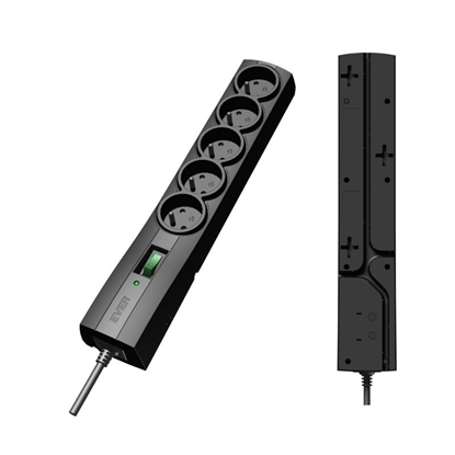 Picture of Ever T/LZ09-CLA050/0000 Surge protector Power strip Black 5 sockets