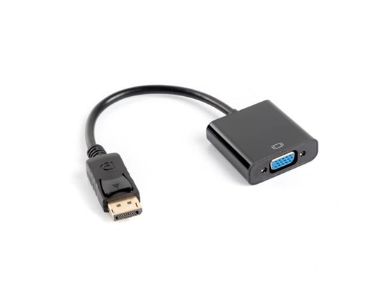 Picture of Lanberg AD-0002-BK video cable adapter 0.2 m VGA (D-Sub) DisplayPort Black