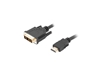 Изображение Lanberg CA-HDDV-10CC-0018-BK video cable adapter 1.8 m HDMI Type A (Standard) DVI-D Black