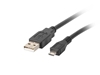 Picture of Lanberg CA-USBM-10CC-0010-BK USB cable 1 m USB 2.0 Micro-USB B USB A Black