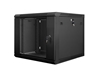 Picture of Lanberg wall-mounted installation rack cabinet 19'' 9U 600x600mm black (glass door)