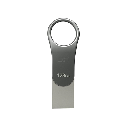 Picture of Silicon Power Mobile C80 USB flash drive 128 GB USB Type-A / USB Type-C 3.0 (3.1 Gen 1) Titanium