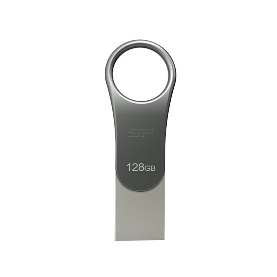 Picture of Silicon Power Mobile C80 USB flash drive 128 GB USB Type-A / USB Type-C 3.0 (3.1 Gen 1) Titanium