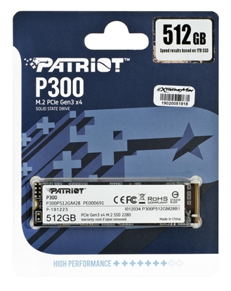 Изображение SSD PATRIOT P300 M.2 PCI-EX4 NVME 512GB