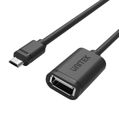 Attēls no UNITEK Y-C438GBK USB cable 0.2 m USB 2.0 Micro-USB B USB A Black
