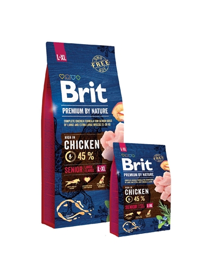Picture of BRIT Premium by Nature Senior Large / Extra Large Chicken - dry dog food - 15 kg