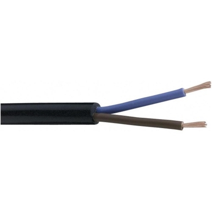 Изображение OMY 2x0.75 lokans elektrības kabelis ar vara dzīslu. Paredzēts lietošanai iekštelpās. Melns