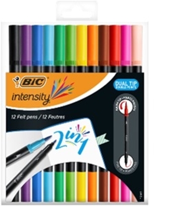 Pilt BIC Intensity Dual Tip Felt pens 2 in 1, 12-pack