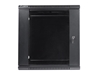 Picture of Lanberg wall-mounted installation rack cabinet 19'' 12U 600x450mm black (glass door)