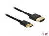 Изображение Delock Cable High Speed HDMI with Ethernet - HDMI-A male - HDMI Mini-C male 3D 4K 1m Slim Premium