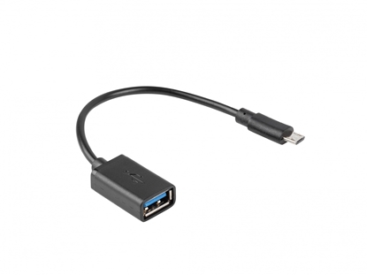 Attēls no Adapter MICRO USB(F)- USB-A(f )2.0 0.15M OTG Czarny 