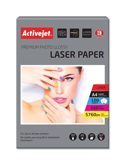 Изображение Activejet AP4-160G100L photo paper for laser printers; A4; 100 pcs