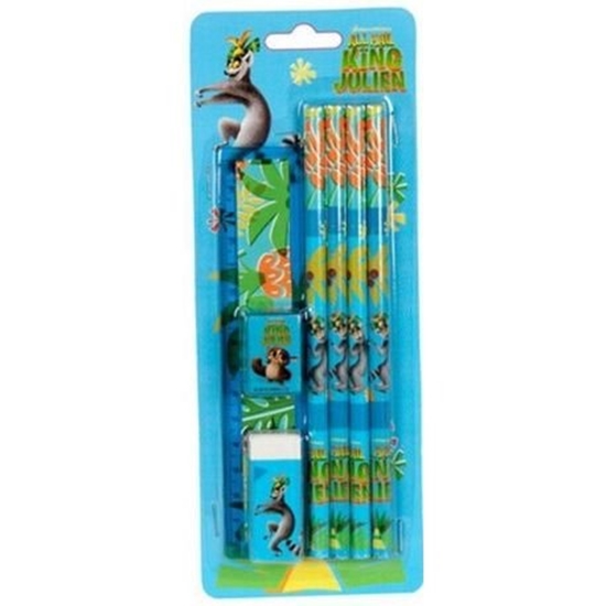 Изображение Paso 00-3759PS Penguins set 4 pencils / Ruler 15cm / Sharpener / Eraser