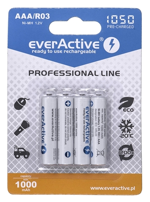 Picture of Rechargeable batteries everActive Ni-MH R03 AAA 1050 mAh Professional Line