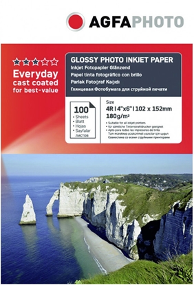 Attēls no AgfaPhoto Everyday Photo Inkjet Paper Glossy 180 g 10x15 100 sh.