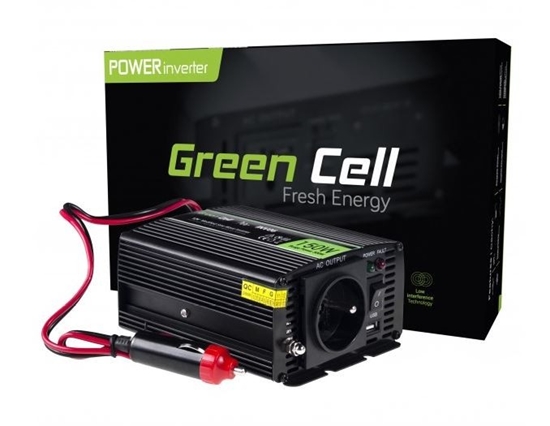 Picture of Strāvas pārveidotājs Green Cell 12V to 230V 150W/ 300W Modified Sine Wave