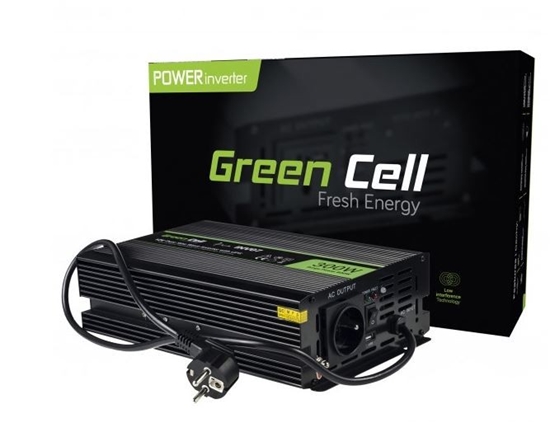 Picture of Strāvas pārveidotājs Green Cell 12V to 230V 300W/ 600W Pure Sine wave
