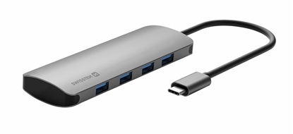 Picture of Swissten USB-C Hub 4in1 with 4 USB 3.0 ports Aluminum body