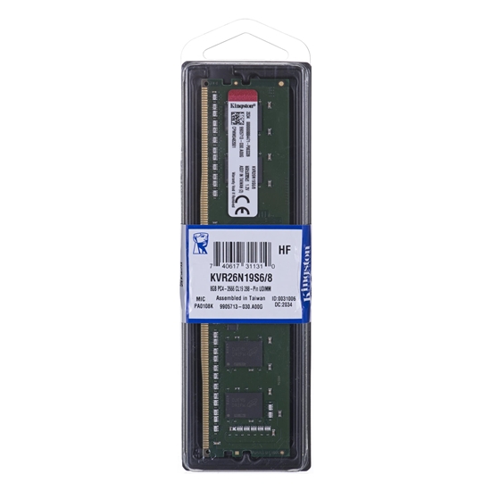 Picture of Kingston Technology ValueRAM KVR26N19S6/8 memory module 8 GB 1 x 8 GB DDR4 2666 MHz