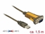 Attēls no Delock Adapter USB 2.0 Type-A > 1 x Serial RS-232 DB9 extended temperature range