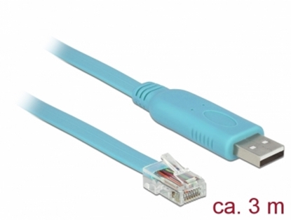 Attēls no Delock Adapter USB 2.0 Type-A male > 1 x Serial RS-232 RJ45 male 3.0 m blue