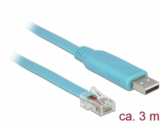 Изображение Delock Adapter USB 2.0 Type-A male > 1 x Serial RS-232 RJ45 male 3.0 m blue