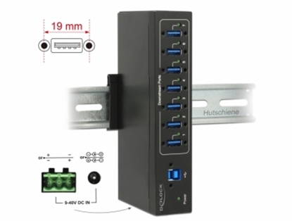 Изображение Delock External Industry Hub 7 x USB 3.0 Type-A with 15 kV ESD protection