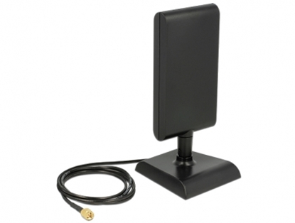 Attēls no Delock LTE Antenna SMA plug 2 - 4 dBi omnidirectional with magnetic base and connection cable (ULA 100, 1 m) black