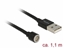 Attēls no Delock Magnetic USB Data and Charging Cable black 1.1 m