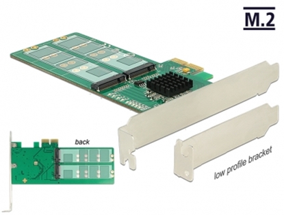 Attēls no Delock PCI Express Card > 4 x internal M.2 Key B - Low Profile Form Factor