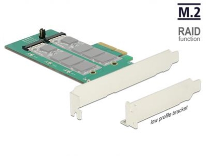 Picture of PCI Express Card  2 x internal M.2 Key B with RAID - Low Profile Form Factor
