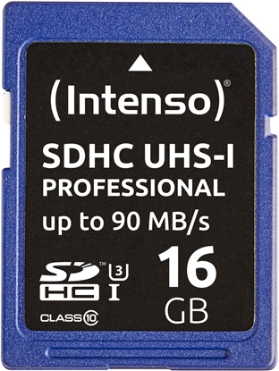Attēls no Intenso SDHC Card           16GB Class 10 UHS-I Professional