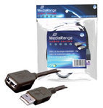 Attēls no Kabel USB MediaRange USB-A - USB-A 3 m Czarny (MRCS111)