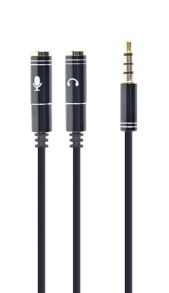 Изображение Gembird !Adapter audio microphon 3.5mm mini Jack/4PIN/0. audio cable 0.2 m 2 x 3.5mm Black