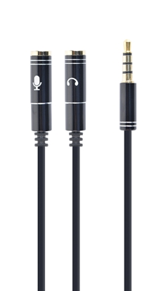 Attēls no Gembird !Adapter audio microphon 3.5mm mini Jack/4PIN/0. audio cable 0.2 m 2 x 3.5mm Black