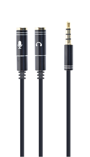 Picture of Gembird !Adapter audio microphon 3.5mm mini Jack/4PIN/0. audio cable 0.2 m 2 x 3.5mm Black