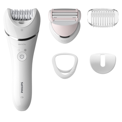 Изображение Philips Satinelle Advanced Wet & Dry epilator BRE710/00 For legs and body, Cordless, 5 accessories