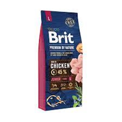 Attēls no BRIT Premium by Nature Junior L Chicken - dry dog food - 15 kg