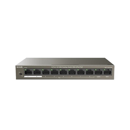 Picture of Tenda TEF1110P-8-63W network switch Unmanaged Fast Ethernet (10/100) Power over Ethernet (PoE) Black
