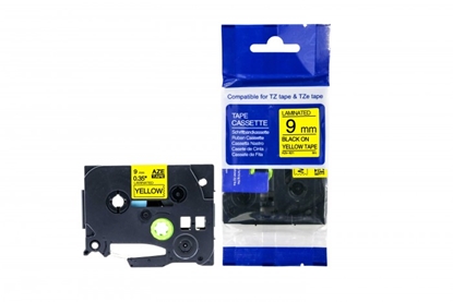 Picture of Lenta uzlīmju printerim 9mm melna/dzeltena 8m