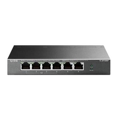 Attēls no TP-Link TL-SF1006P network switch Unmanaged Fast Ethernet (10/100) Power over Ethernet (PoE) Black